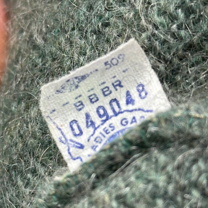 BRENT 60s Shaggy Mohair Cardigan Gray Green Size L