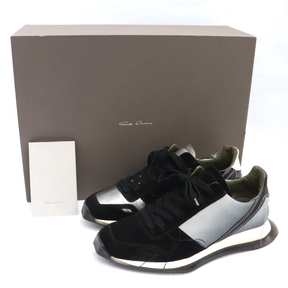 RICK OWENS VINTAGE RUNNER Lace Up Sneakers Black Size 35