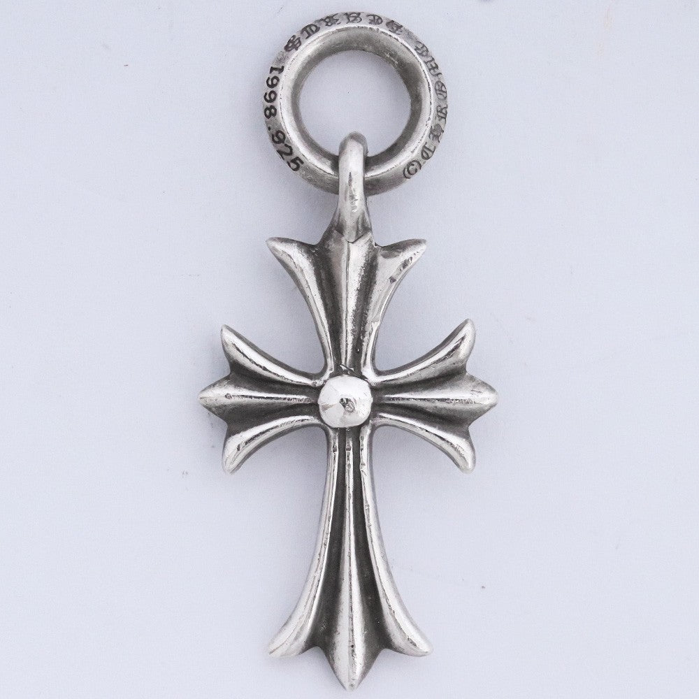 CHROME HEARTS Tiny CH Cross Necklace Charm Silver Size F