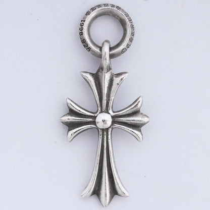 CHROME HEARTS Tiny CH Cross Necklace Charm Silver Size F