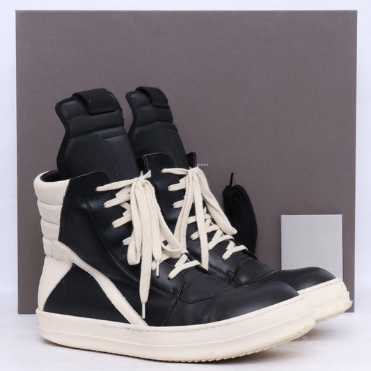 Rick Owens 22AW Geobasket Sneakers Black Milk Size EU 42