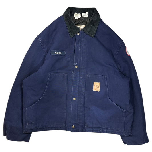 WALLS 80s/90s Corduroy Collar Duck Jacket Navy Size XL