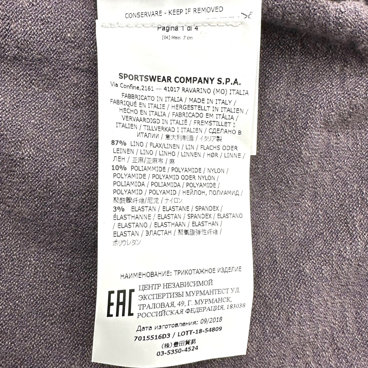 STONE ISLAND 19SS Linen Sleeve Line Crew Knit T-Shirt Size L