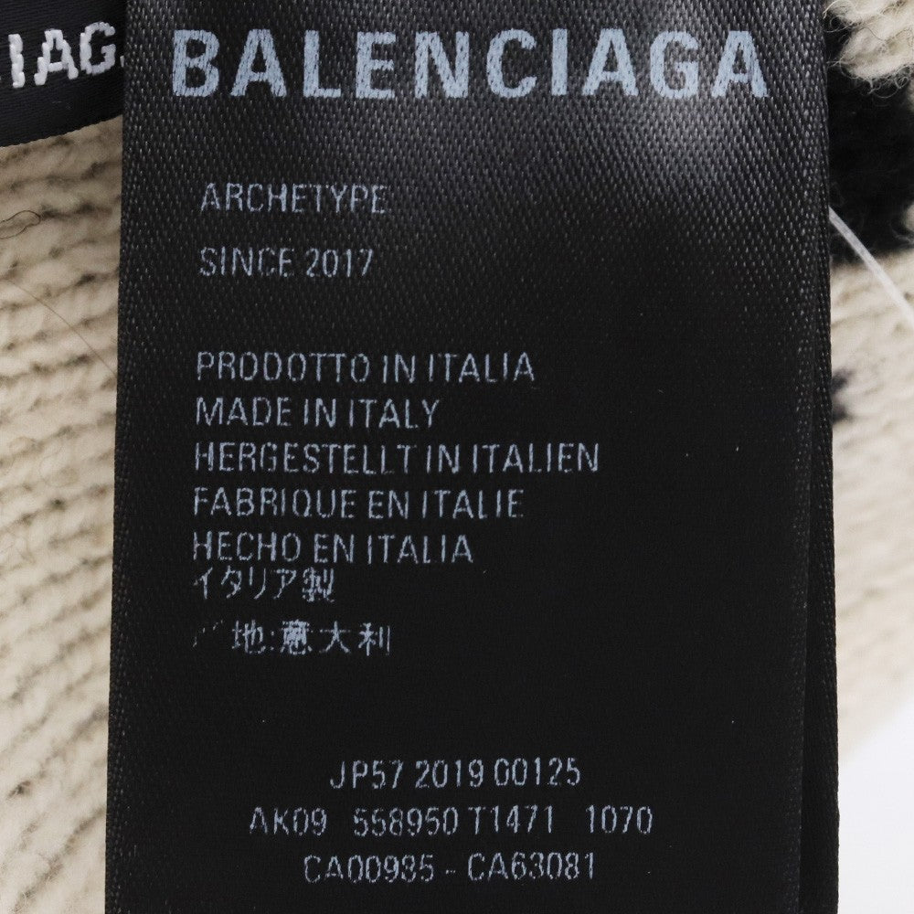 BALENCIAGA 19AW Allover Logo Beanie Black Size F