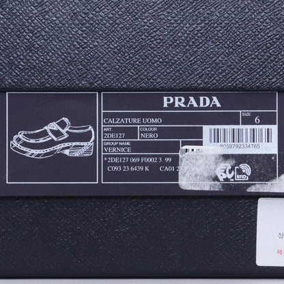 Prada Chocolate Brushed Leather Loafers Black Triangle Logo
