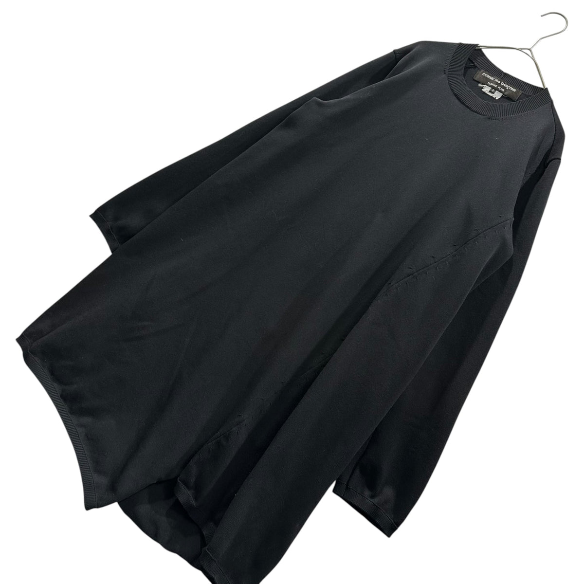 CDG HOMME PLUS 18AW Asymmetrical Hem Long Knit Black Size S