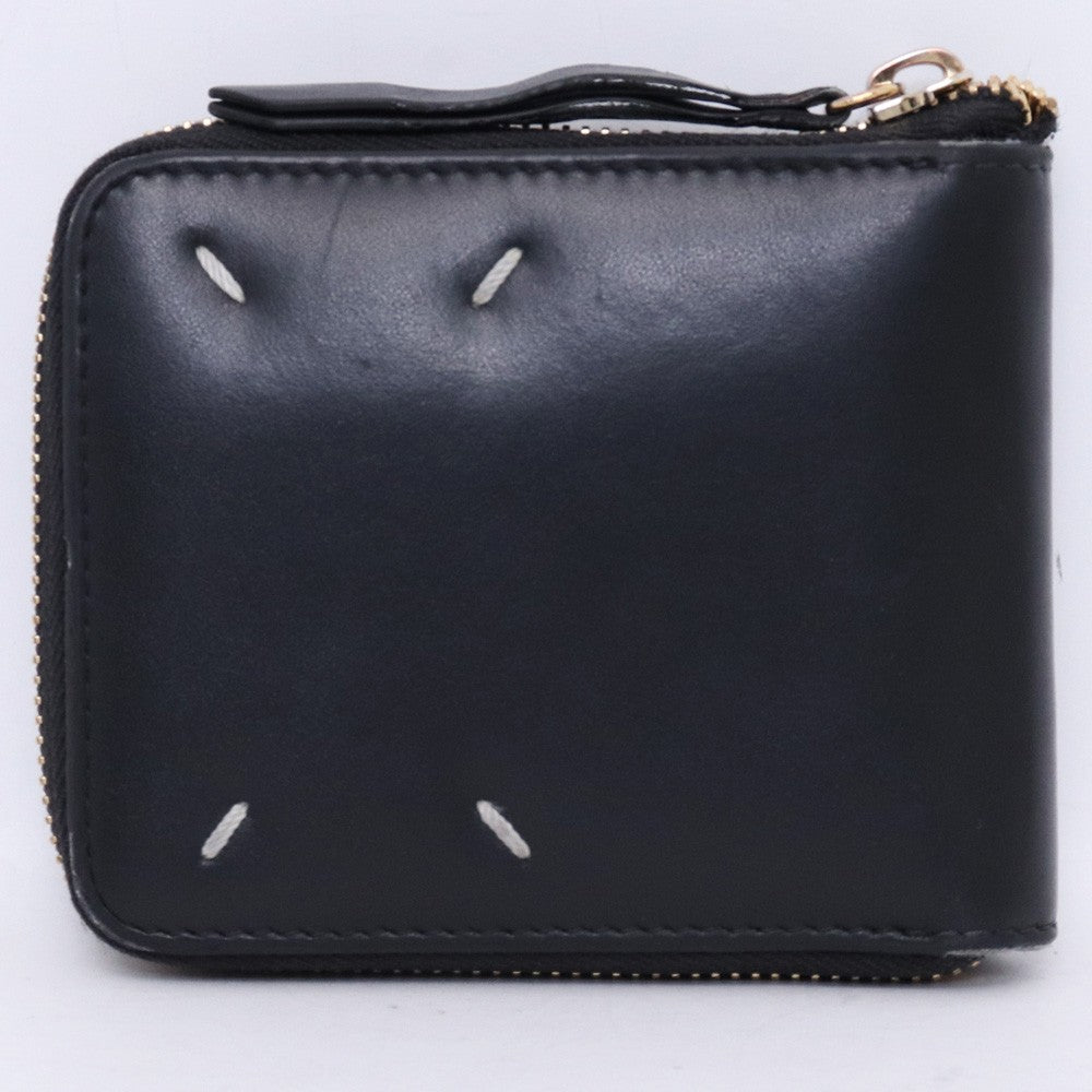 MAISON MARGIELA Around Zip Leather Wallet Black Size F