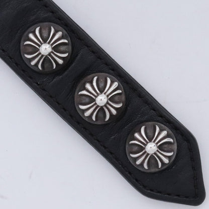 CHROME HEARTS 3BTN 2SNP Cross Ball Bracelet Black Size F