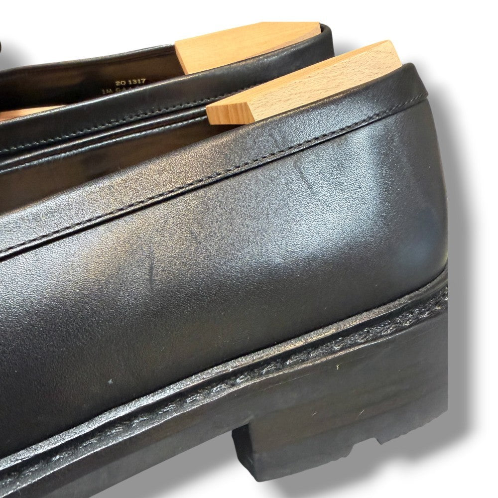 J.M WESTON Black Leather Loafers Size 10