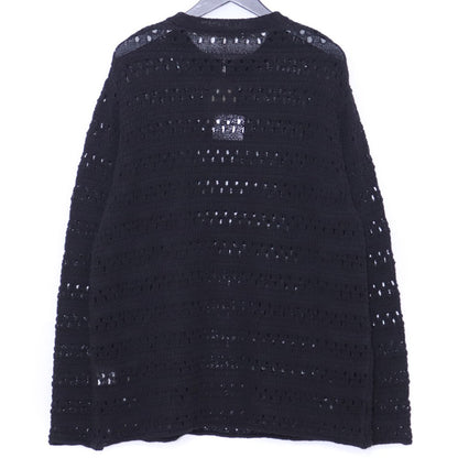 STEAF 26SS Hod Carrier Mesh Crewneck Sweater Black Size L