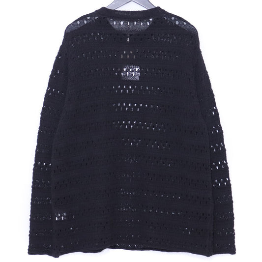 STEAF 26SS Hod Carrier Mesh Crewneck Sweater Black Size L