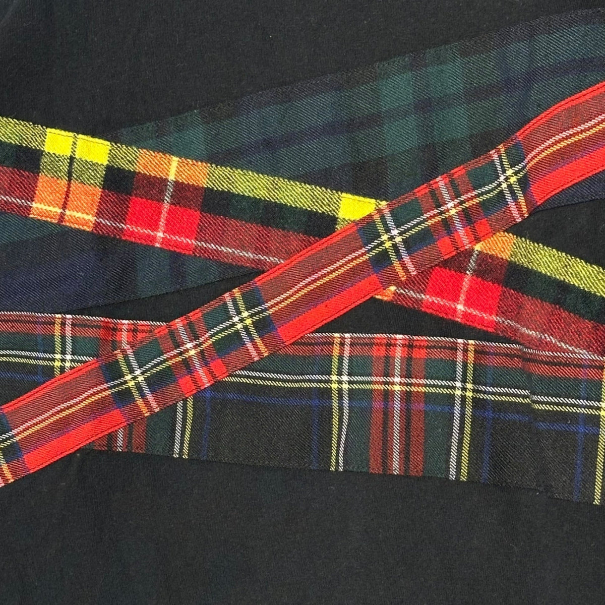 COMME des GARCONS 08AW Tartan Patchwork T-Shirt Black Size L