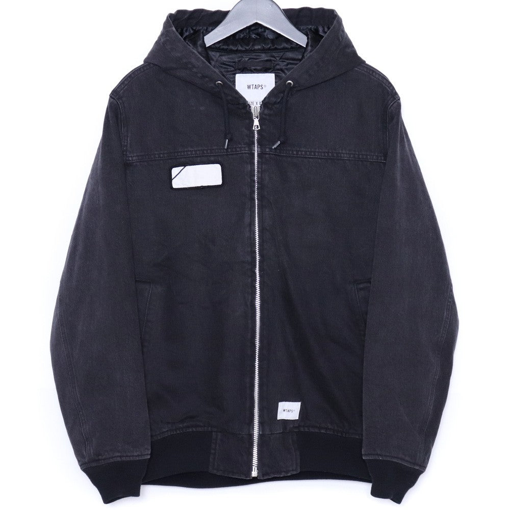 WTAPS COTTON DENIM Hooded Quilted Denim Jacket Black Size 1