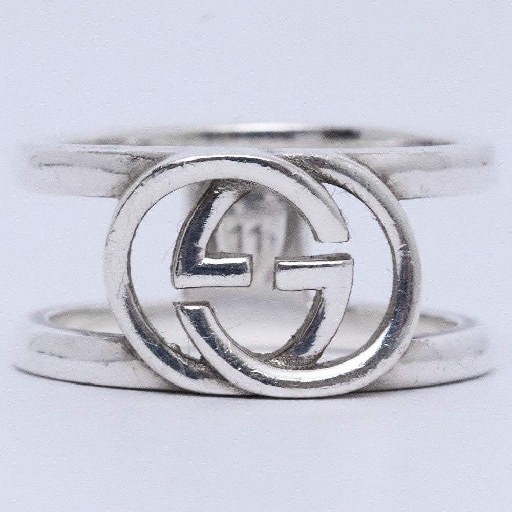 GUCCI Interlocking G Ring Silver Size JP 10