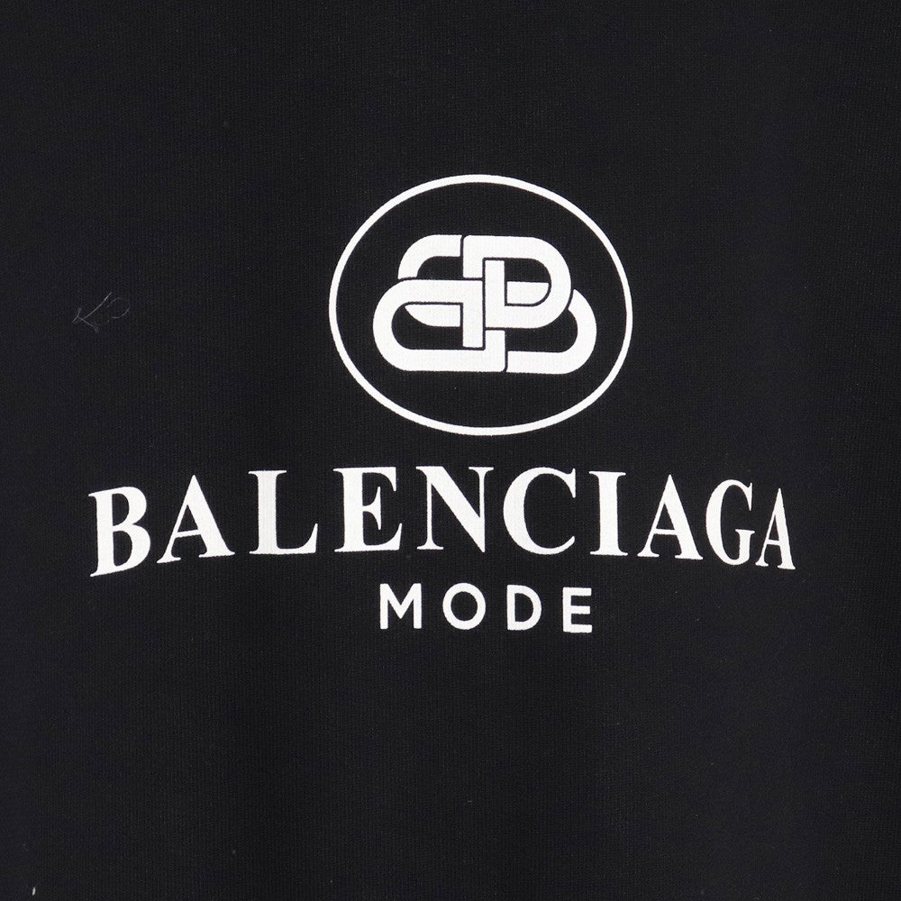 Balenciaga BB Logo Black Pullover Hoodie Size M