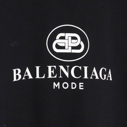 Balenciaga BB Logo Black Pullover Hoodie Size M