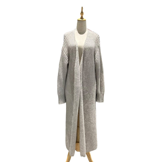 CHANEL 04AW Silk Rayon Super Long Cardigan Size 38