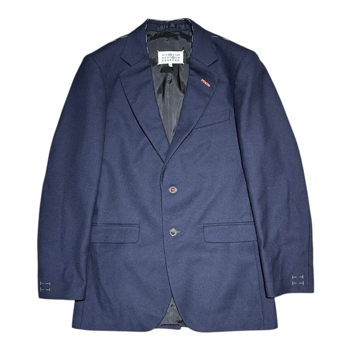 MAISON MARGIELA 22AW Stitch Wool Blazer Navy Jacket Size 44