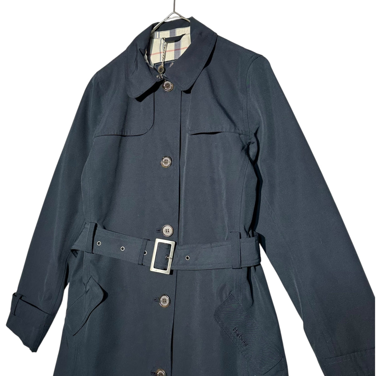 Barbour Thornhill Belted Trench Coat Navy Size 8