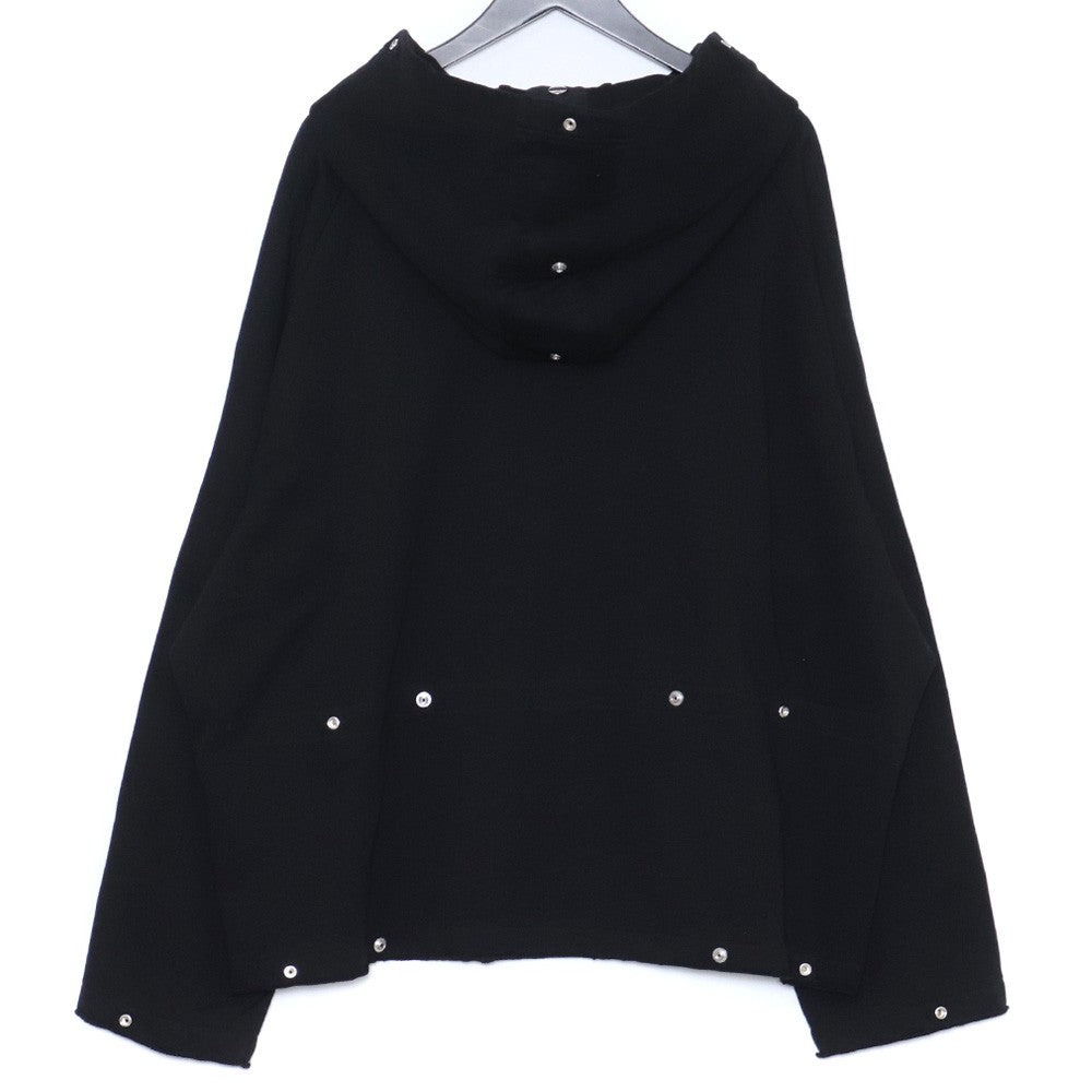 ALMOSTBLACK Dot Button Adjustment Sweat Hoodie Black Size 3