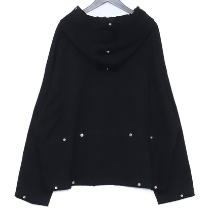 ALMOSTBLACK Dot Button Adjustment Sweat Hoodie Black Size 3
