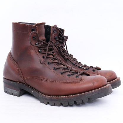junhashimoto Military Back Zip Double Boots Brown Size EU 41