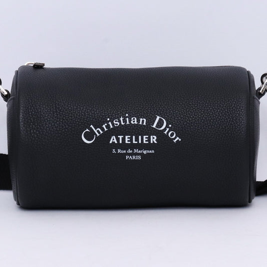 Christian Dior Atelier Roller Leather Bag Black Size F