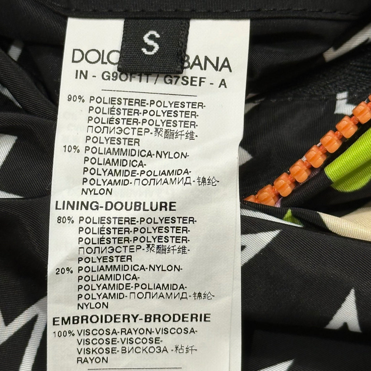 DOLCE&GABBANA "SUPER KING" Nylon Pattern Jacket Size S