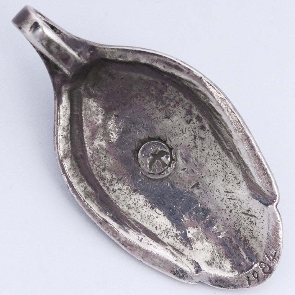 GORO'S Silver Rope Turquoise Spoon Necklace Size F