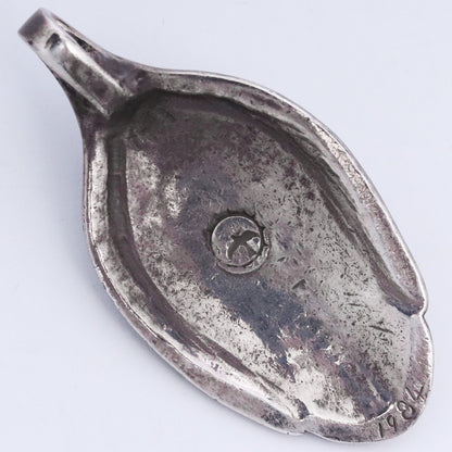 GORO'S Silver Rope Turquoise Spoon Necklace Size F