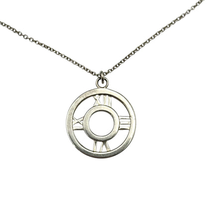 TIFFANY & CO. Atlas Open Medallion Pendant Necklace Silver