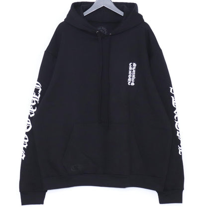 CHROME HEARTS Vertical Logo Hoodie Black Size XL