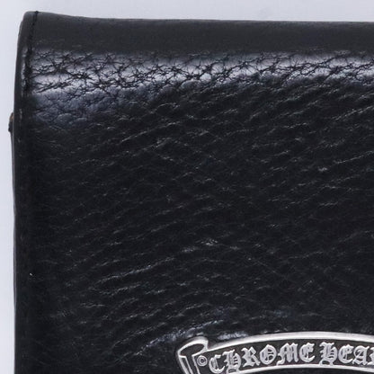 CHROME HEARTS 3 Pocket Scroll Card Case Black Size F