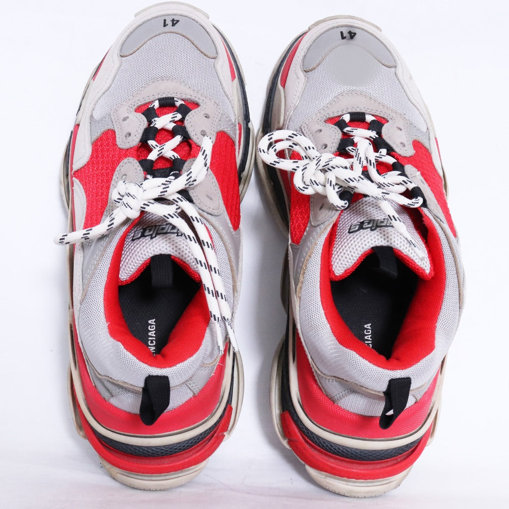 BALENCIAGA Triple S Sneakers Red Gray Size 41 Size EU 41