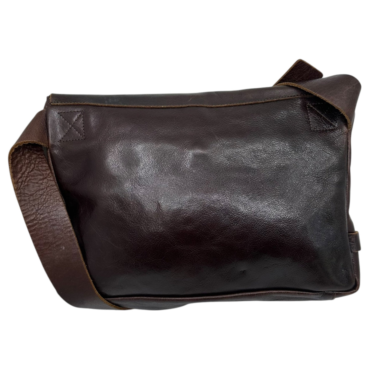 Y's Leather Flap Waist Pouch Brown