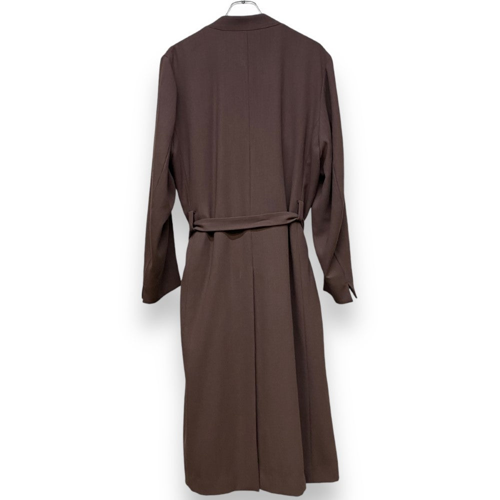ETHOSENS Layer Collar Wool Coat Brown