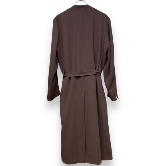 ETHOSENS Layer Collar Wool Coat Brown