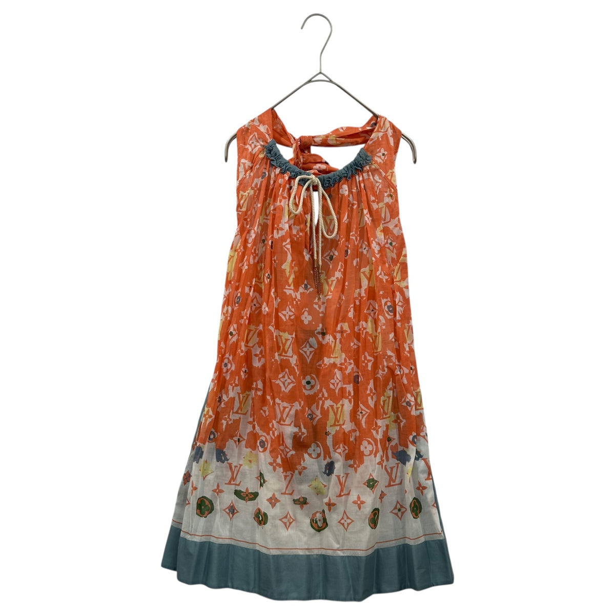 LOUIS VUITTON Halter-Neck Monogram Cotton Dress Size 34