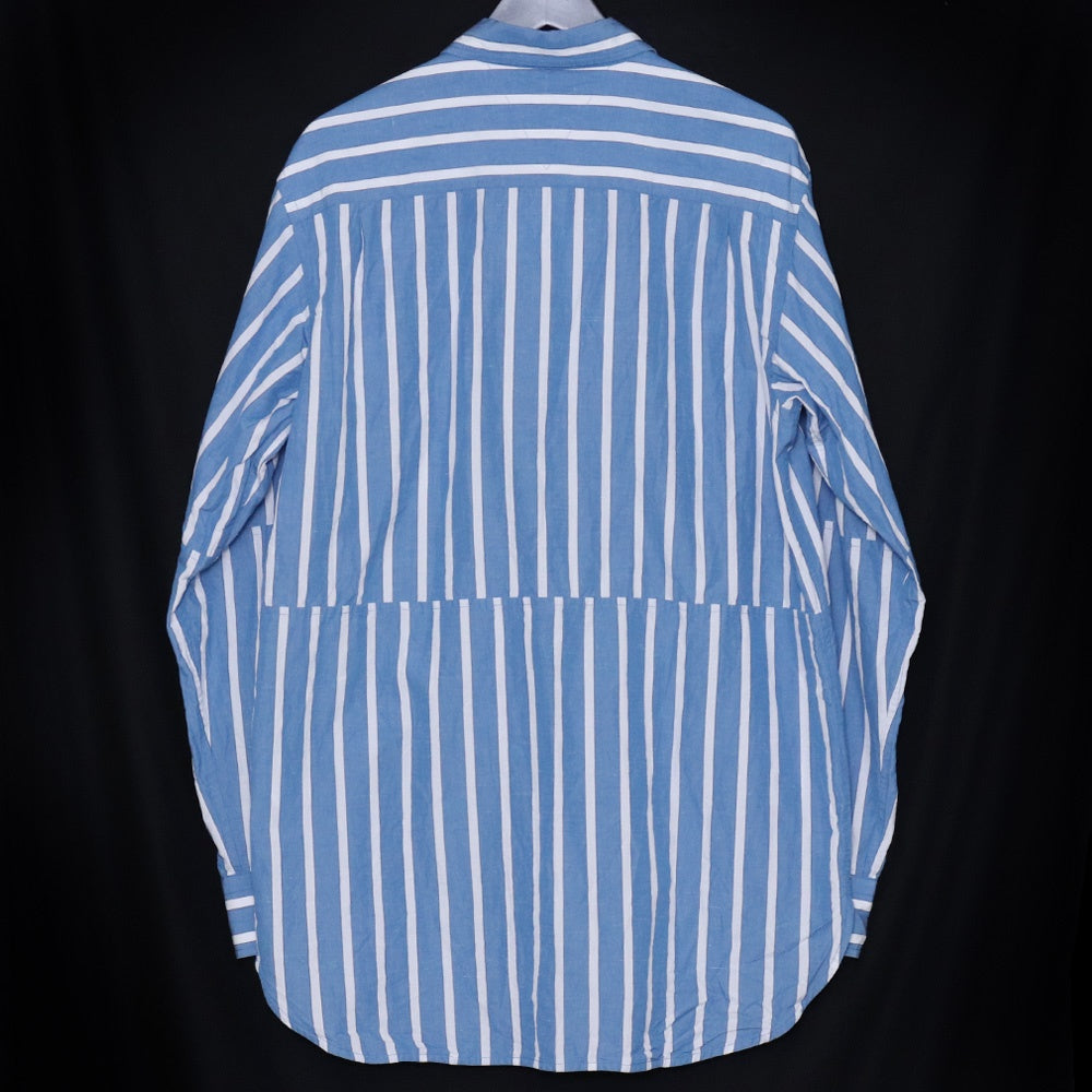 Bottega Veneta 23AW Blue Striped Panelled Shirt Size 46