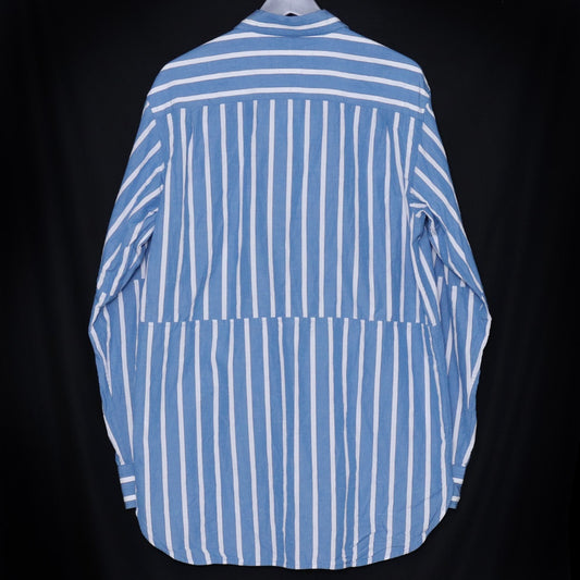 Bottega Veneta 23AW Blue Striped Panelled Shirt Size 46
