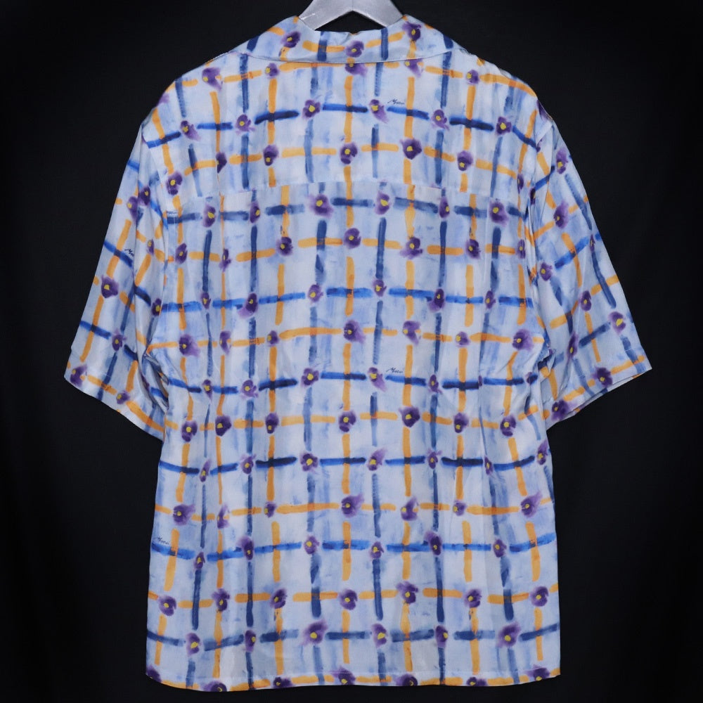 MARNI 24SS Graphic Print Short Sleeve Shirt Blue Size 44