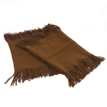 UMA WANG 23AW Fringed Neck Warmer Dark Mustard