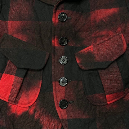 Y's Buffalo Check Short Wool Jacket Black/Red Size 1