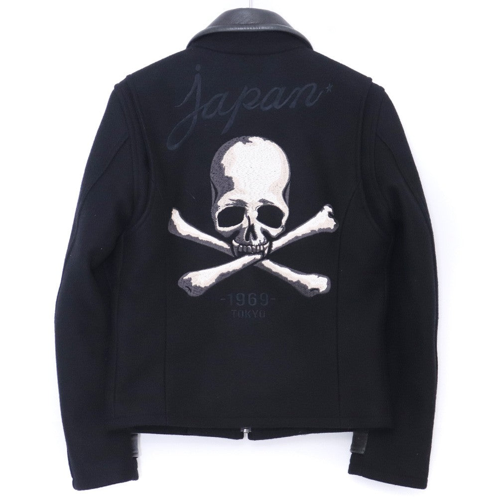 ROEN Skull Embroidery Wool Jacket Black Size 44