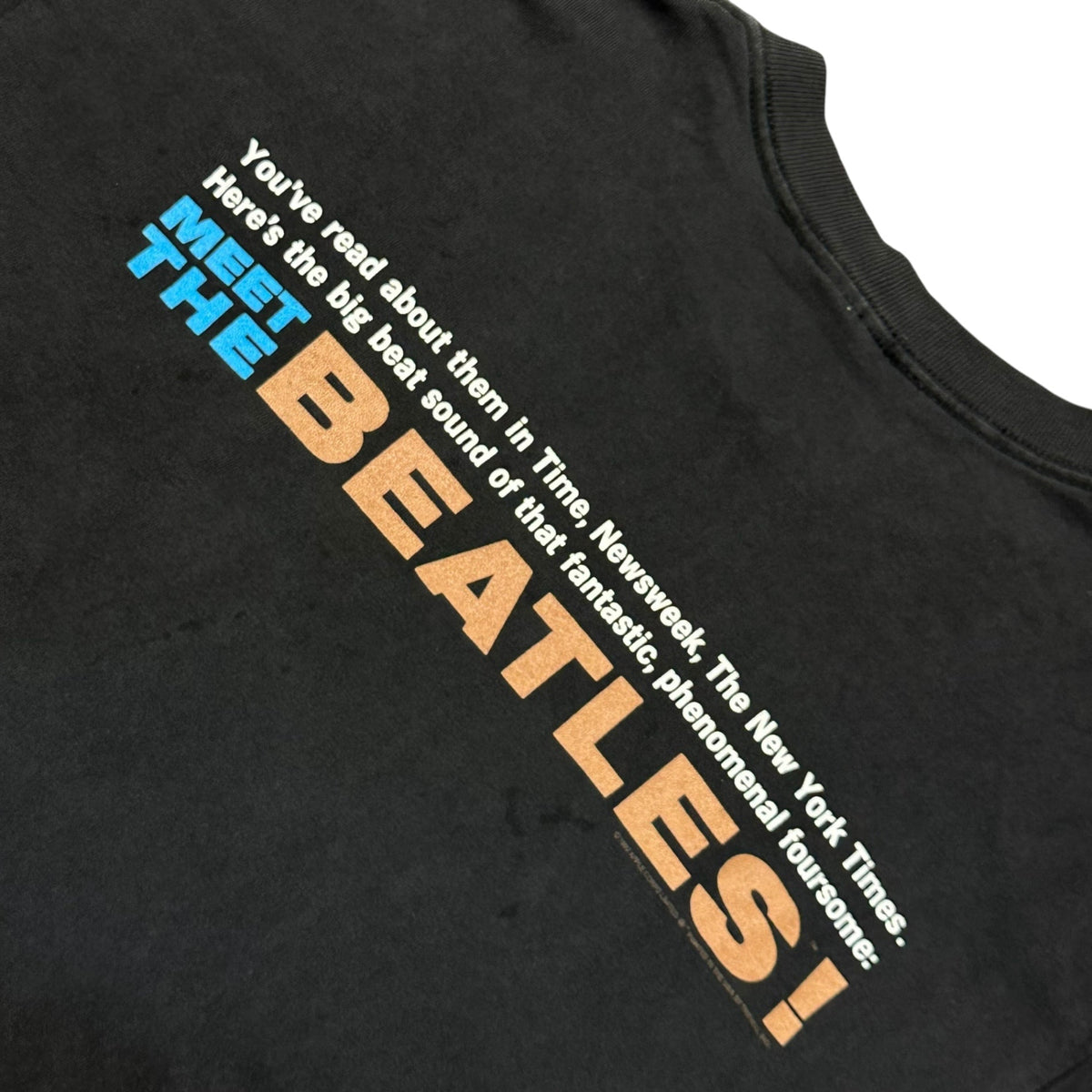 VINTAGE 90s "Meet The Beatles" Band T-Shirt Black
