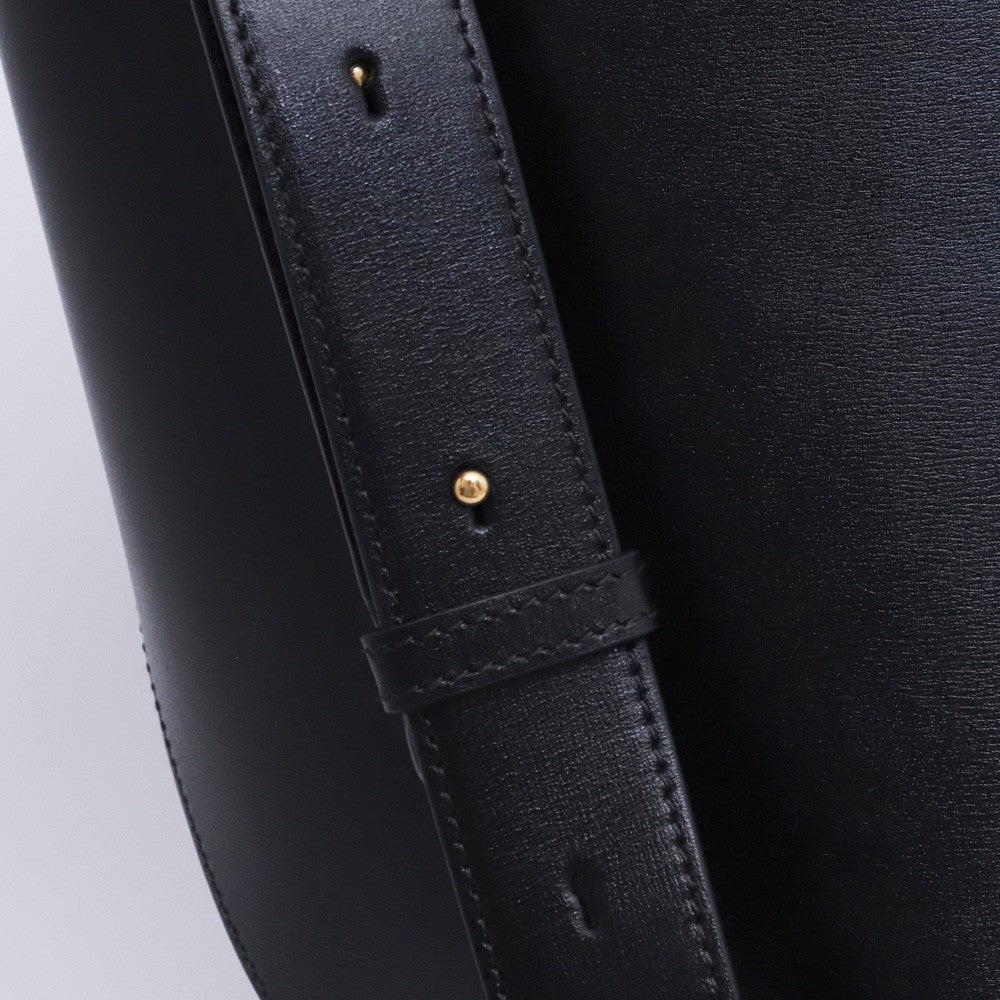 JIL SANDER CURVE BUCKET MD Leather Bag Black Size ONE SIZE