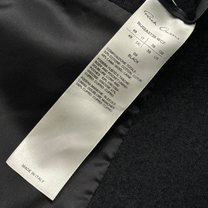Rick Owens Cotton-Wool Brushed 1B Blazer Jacket Size 38
