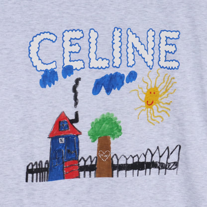 Celine 25AW Regular Cotton Jersey T-Shirt Gray Size M