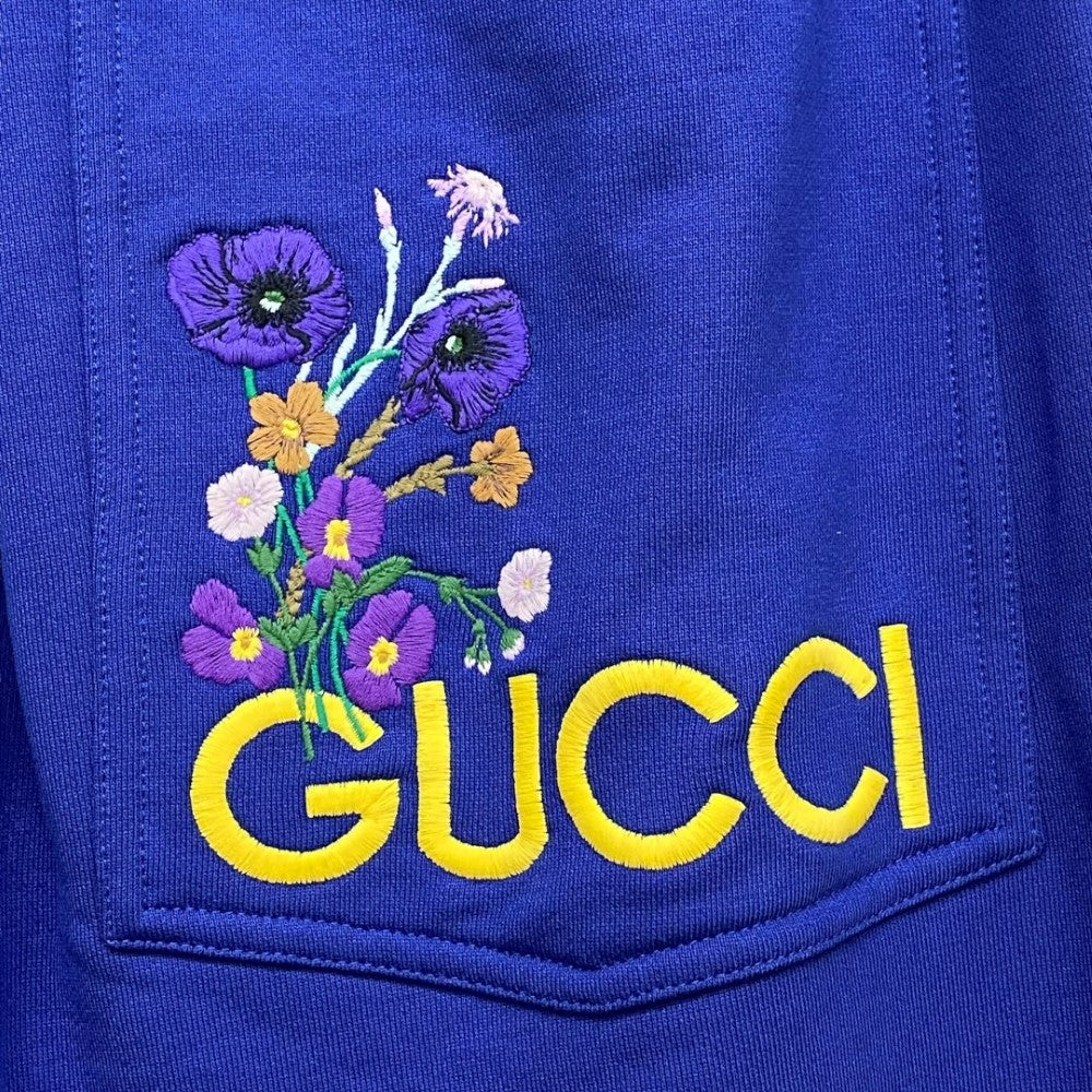 Gucci 22AW Lovelight Embroidered Jogging Pants Purple Size S