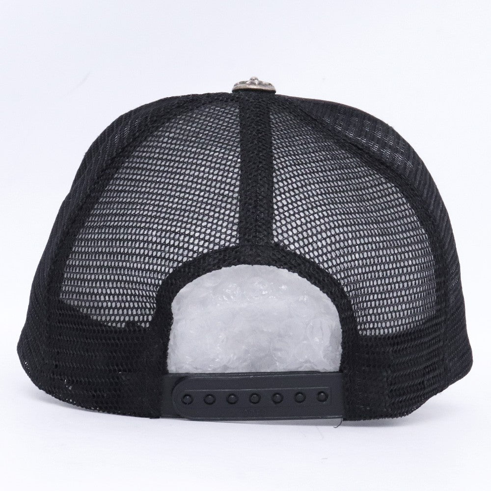 CHROME HEARTS Cemetery Cross Patch Trucker Cap Black Size F
